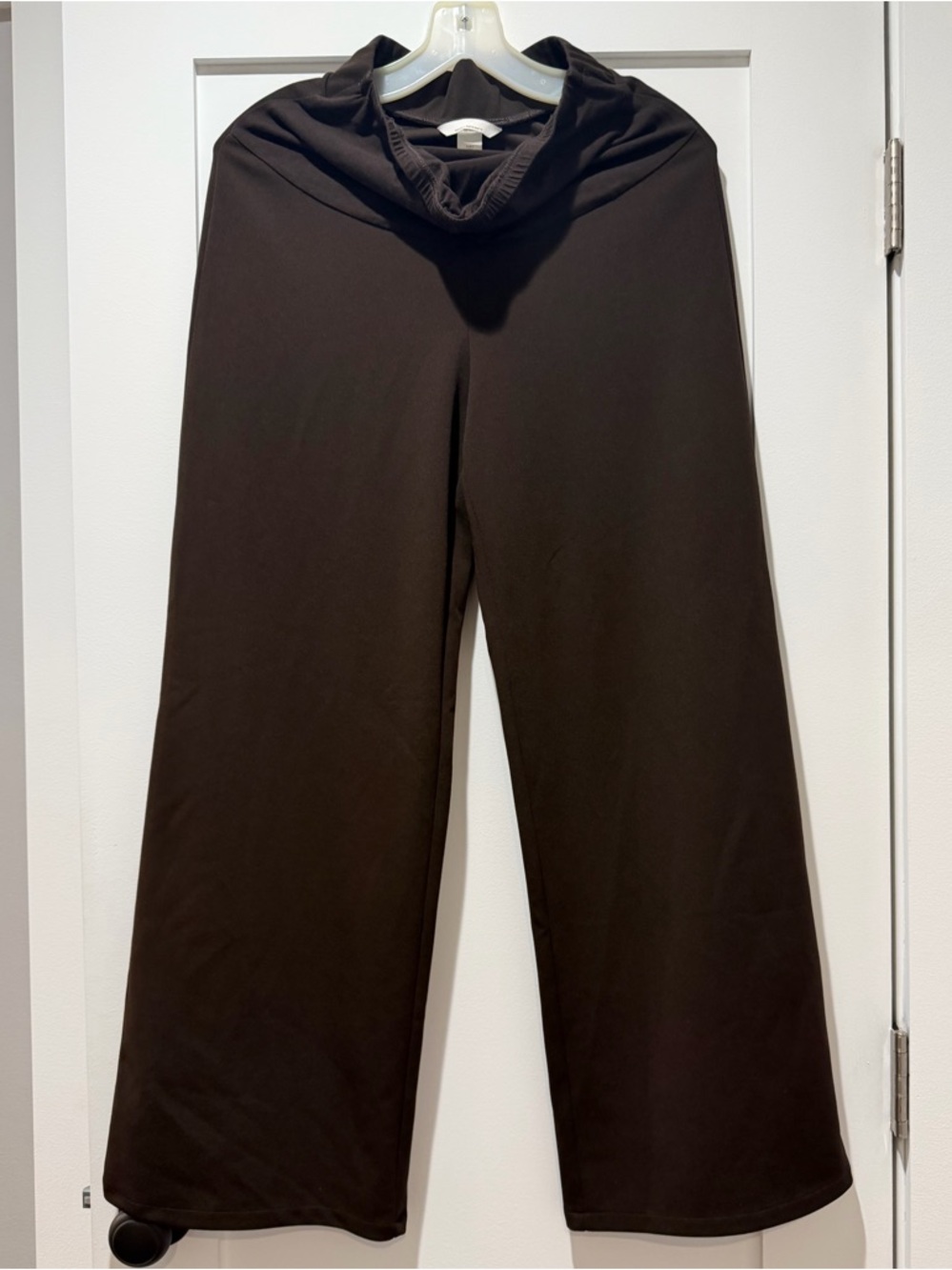H&M Maternity full panel over the belly Women's Wide-Leg Pull-On Pants - Brown